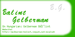 balint gelberman business card